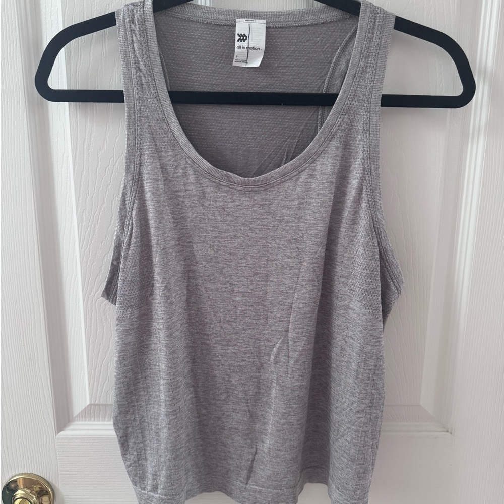 all in motion Gray Scoop Neck Athletic Tank Top